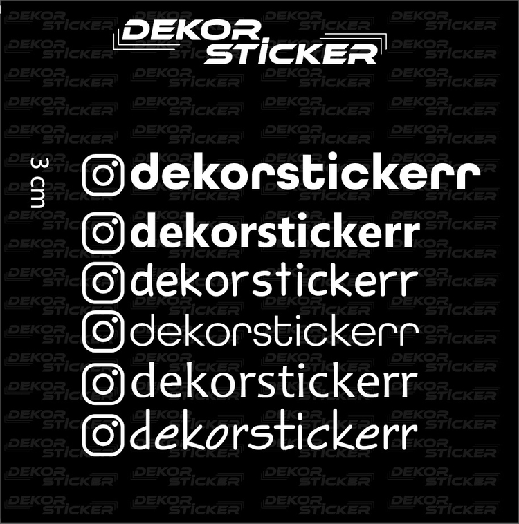 İnstagram kullanıcı adı Sticker ( 2 adet )