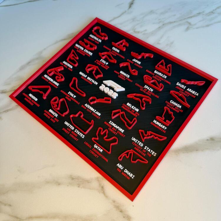  F1 Pist Haritaları Tablosu | Omni Craft Studio