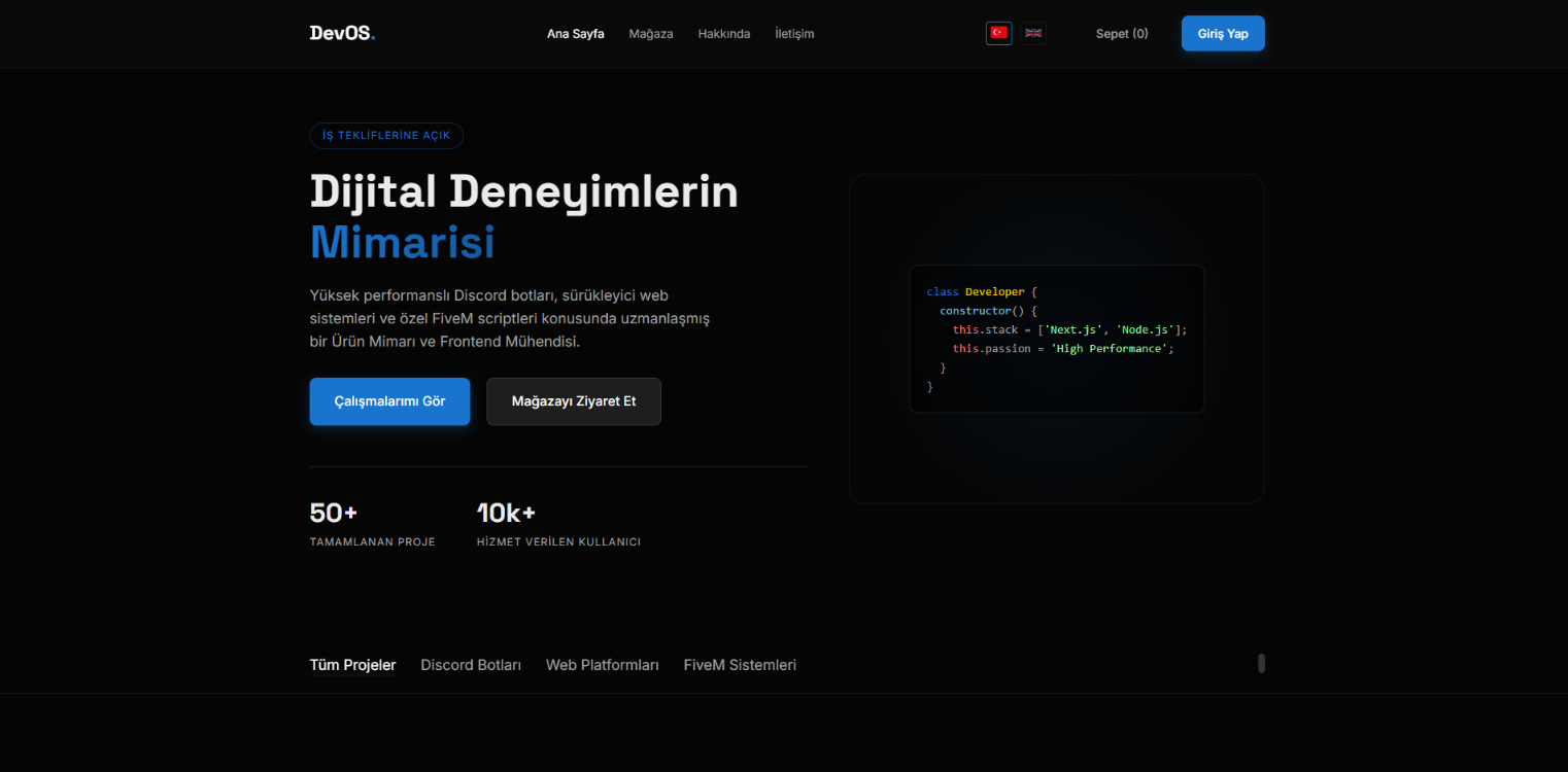 #1 Modern ve Profesyonel Developer Portfolyo Sitesi Teması