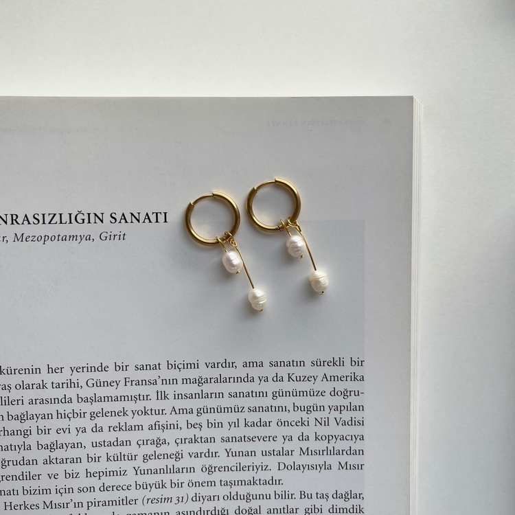 Çelik Aparatlı İnci Küpe