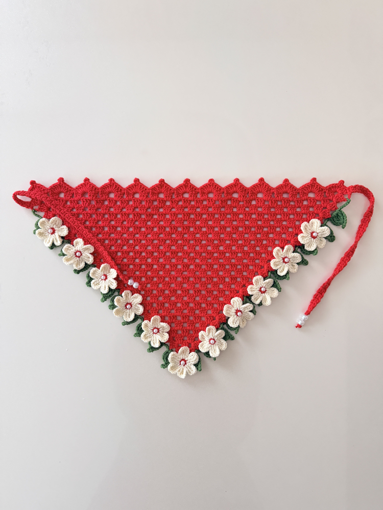 Çocuk İnci Çiçekli Bandana 
