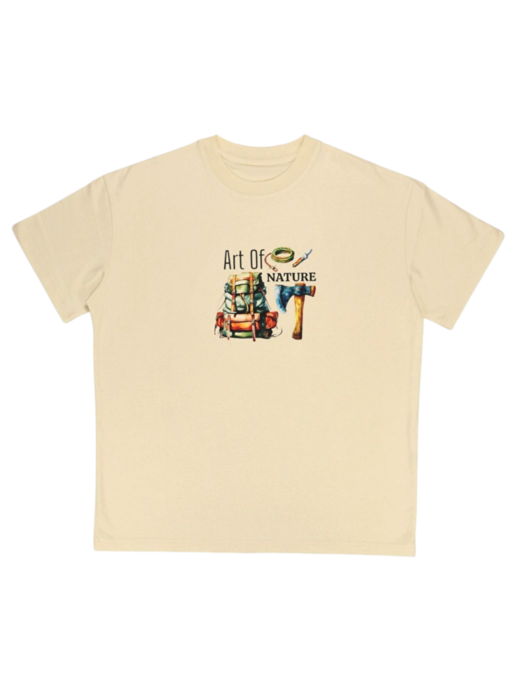 Unisex Art of Natura Baskılı %100 Pamuk Tshirt