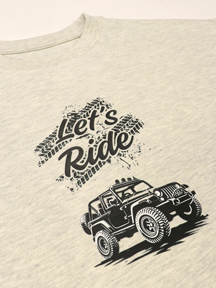Unisex Off Road Temalı Baskılı %100 Pamuk Tshirt