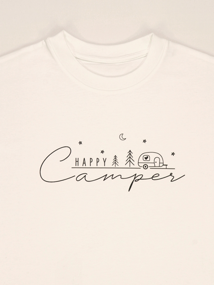 Unisex Kamp Temalı Baskılı %100 Pamuk Tshirt