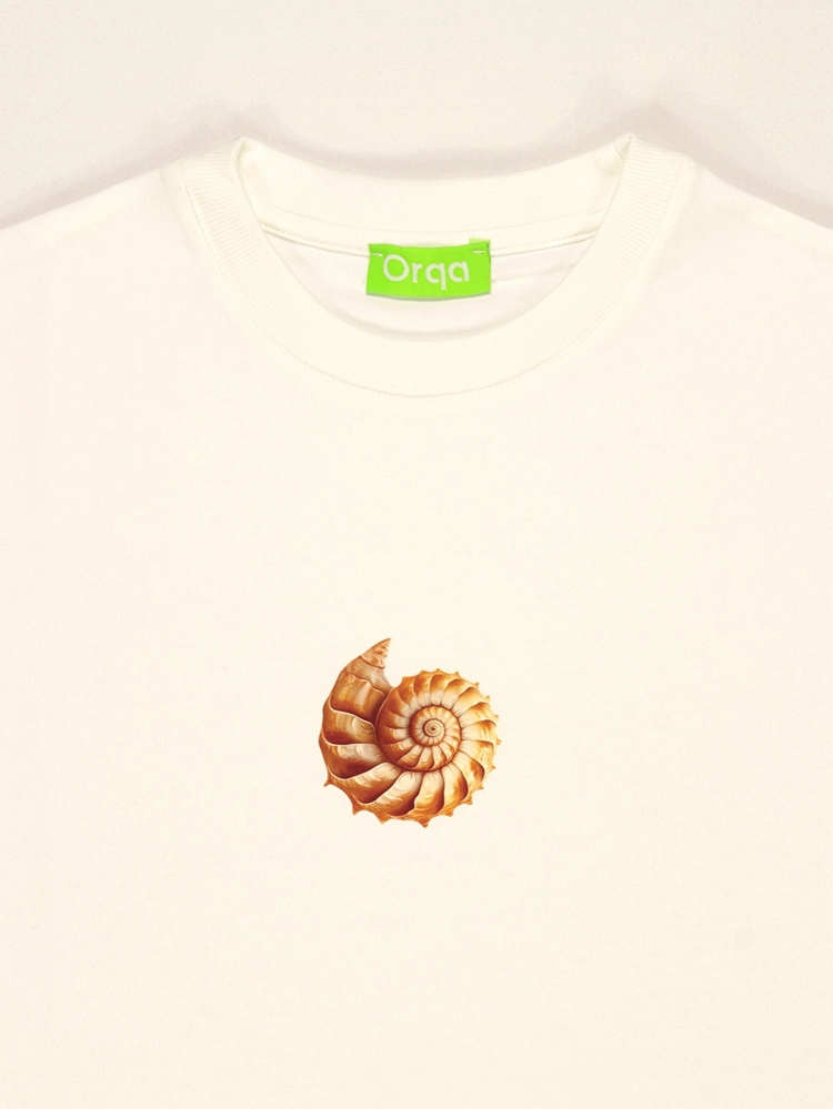 Unisex Deniz Kabuğu Baskılı %100 Pamuk Tshirt