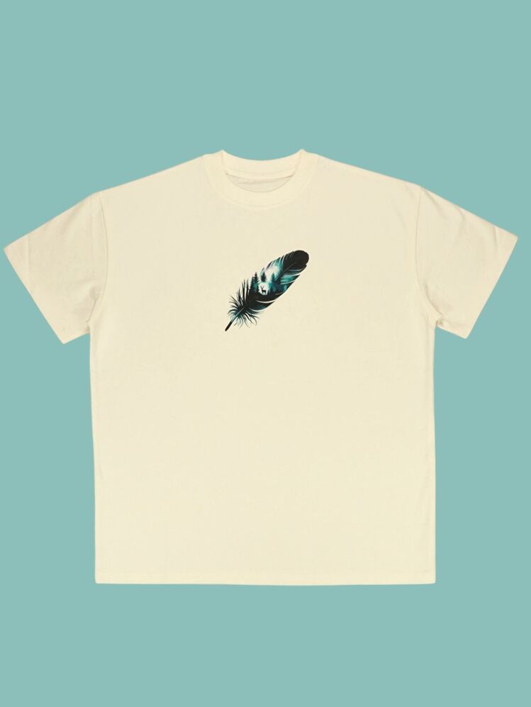 Unisex Doğa Temalı Baskılı %100 Pamuk Tshirt