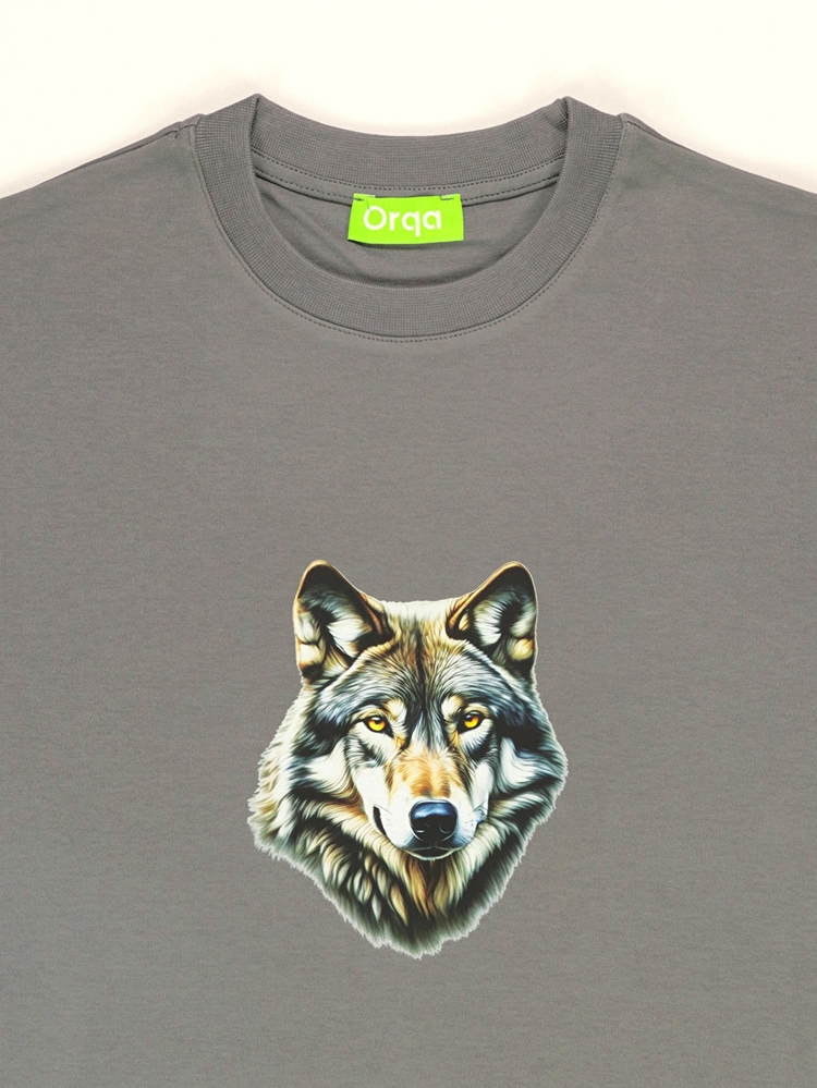 Unisex Kurt Baskılı %100 Pamuk Basic Tshirt