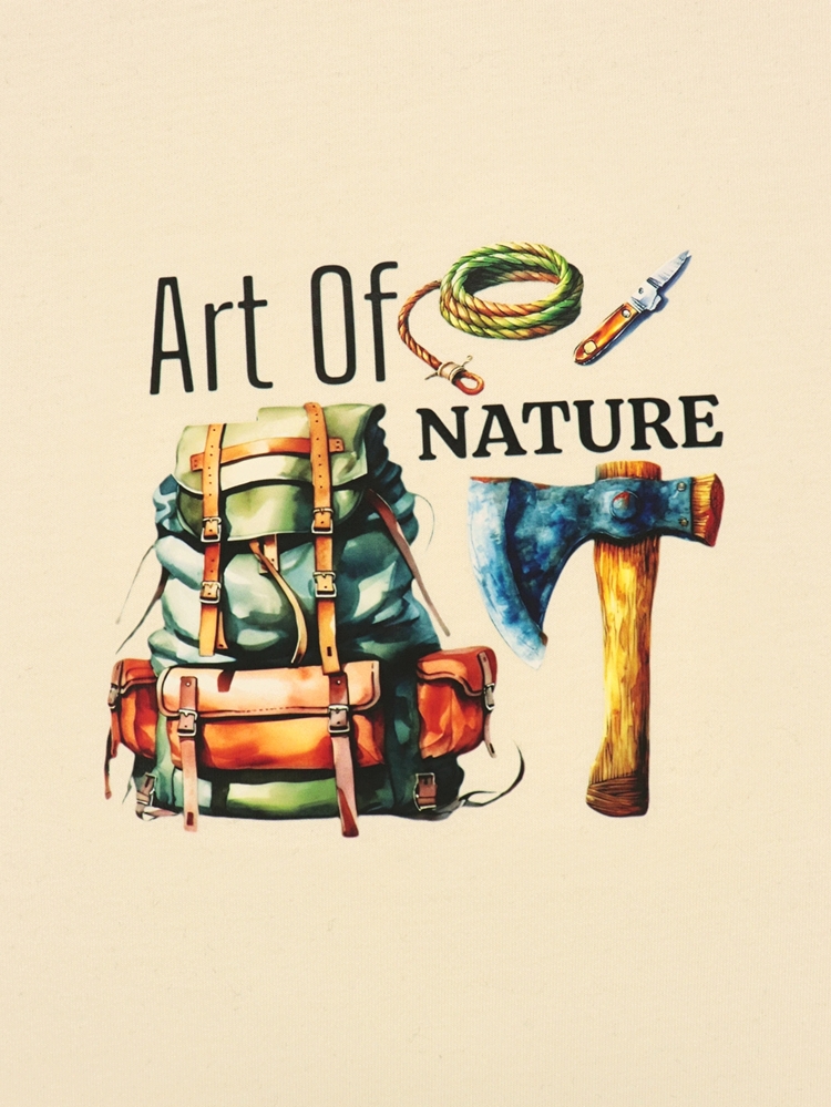 Unisex Art of Natura Baskılı %100 Pamuk Tshirt