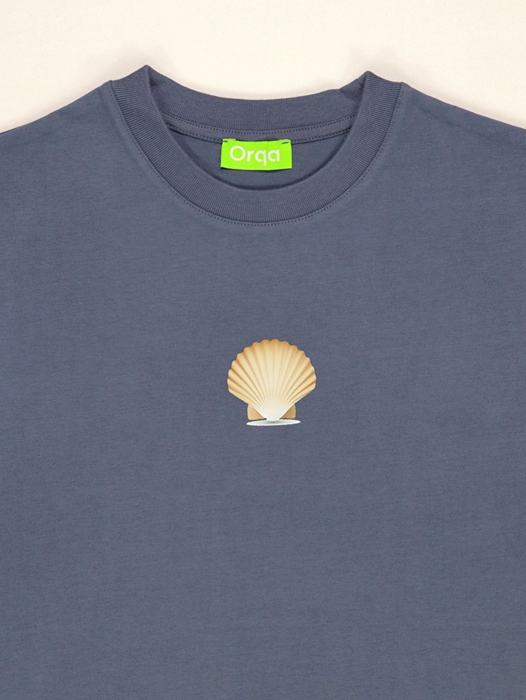 Unisex İstridye Baskılı %100 Pamuk Tshirt