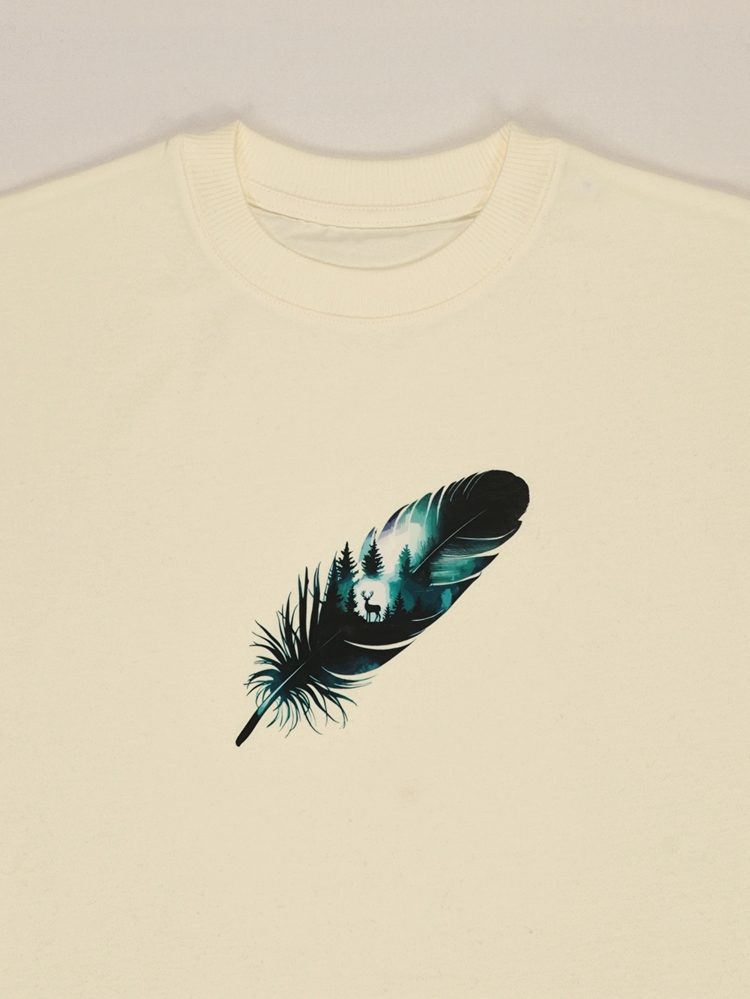 Unisex Doğa Temalı Baskılı %100 Pamuk Tshirt