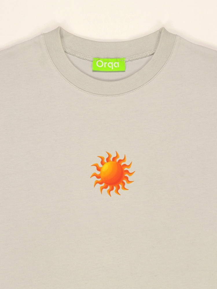 Unisex Güneş Baskılı %100 Pamuk Tshirt