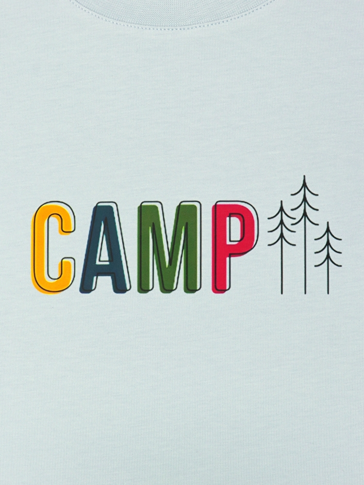 Unisex Kamp Temalı Baskılı %100 Pamuk Tshirt