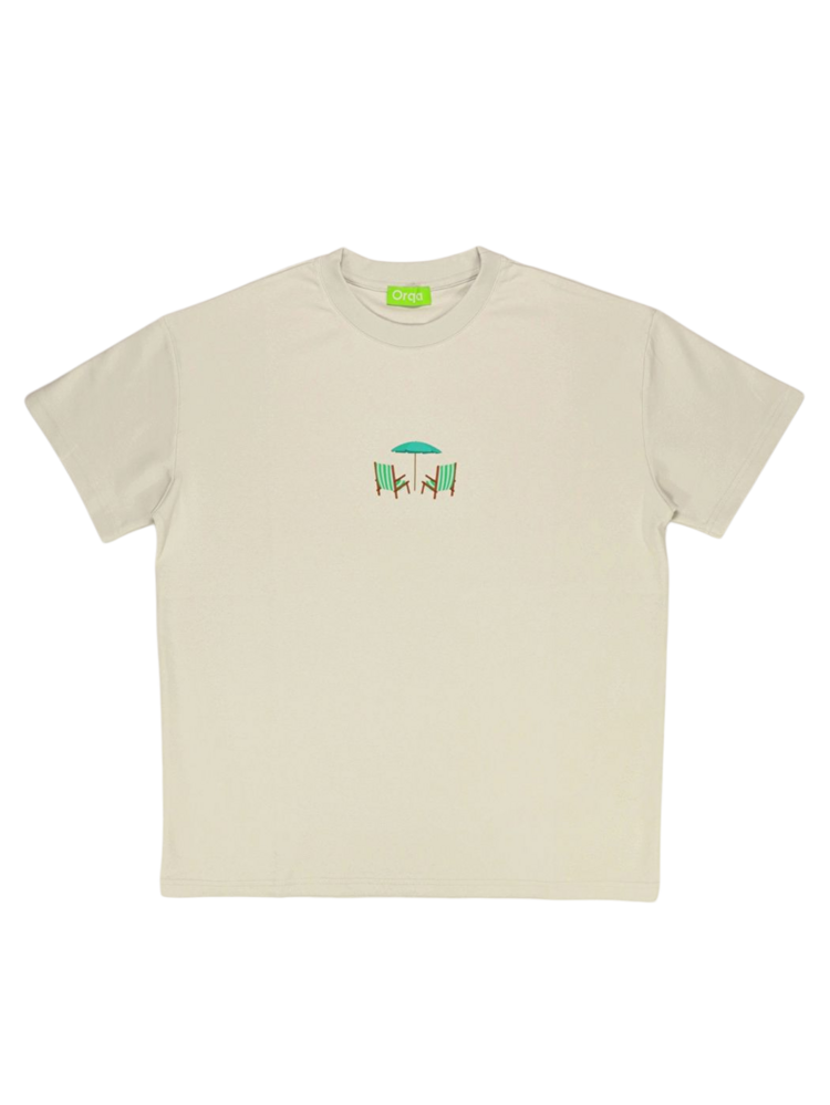 Unisex Şezlong Baskılı %100 Pamuk Tshirt