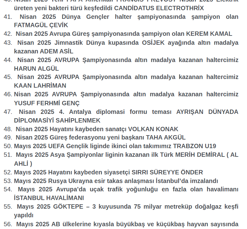Tüm Sınavlar İçin Güncel Bilgiler 2025 PDF Kpss gys ekys vs