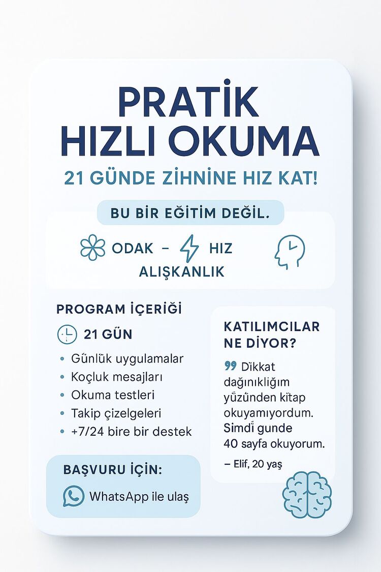 birebir Hızlı Okuma Ve Anlama Dikkat Odaklana eğitimi