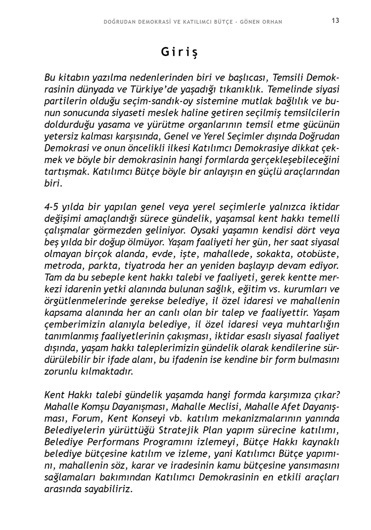 Doğrudan Demokrasi ve Katılımcı Bütçe
