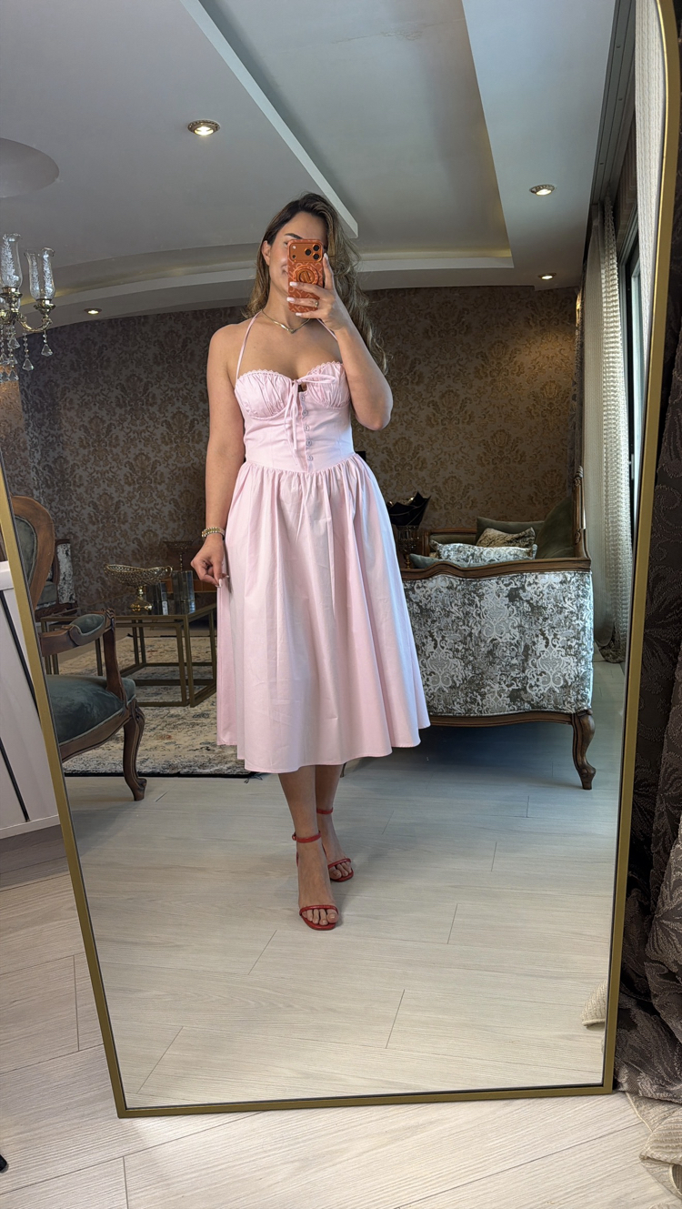 Amoura Pembe Elbise 
