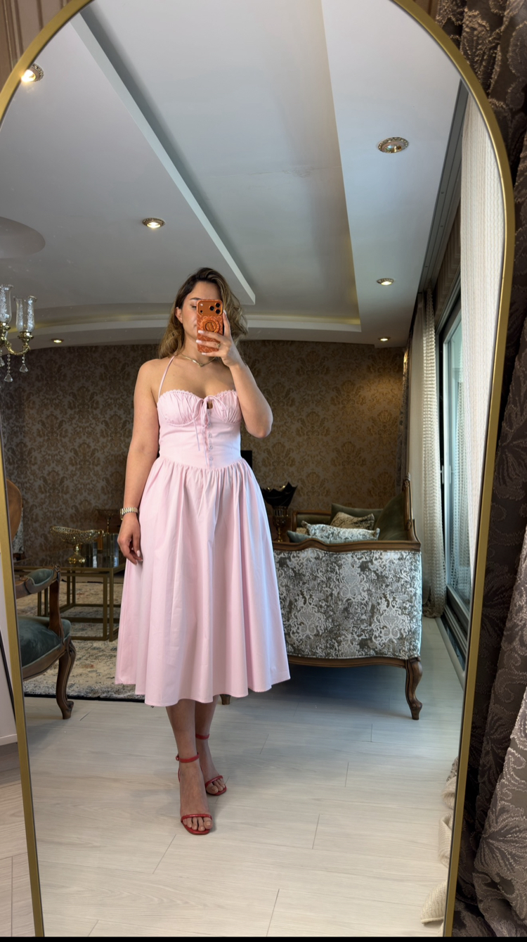 Amoura Pembe Elbise 