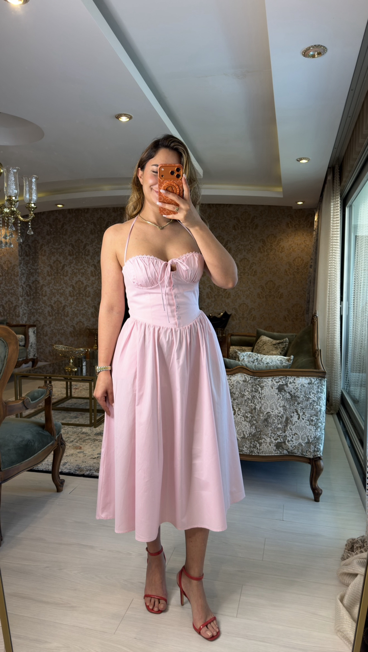 Amoura Pembe Elbise 