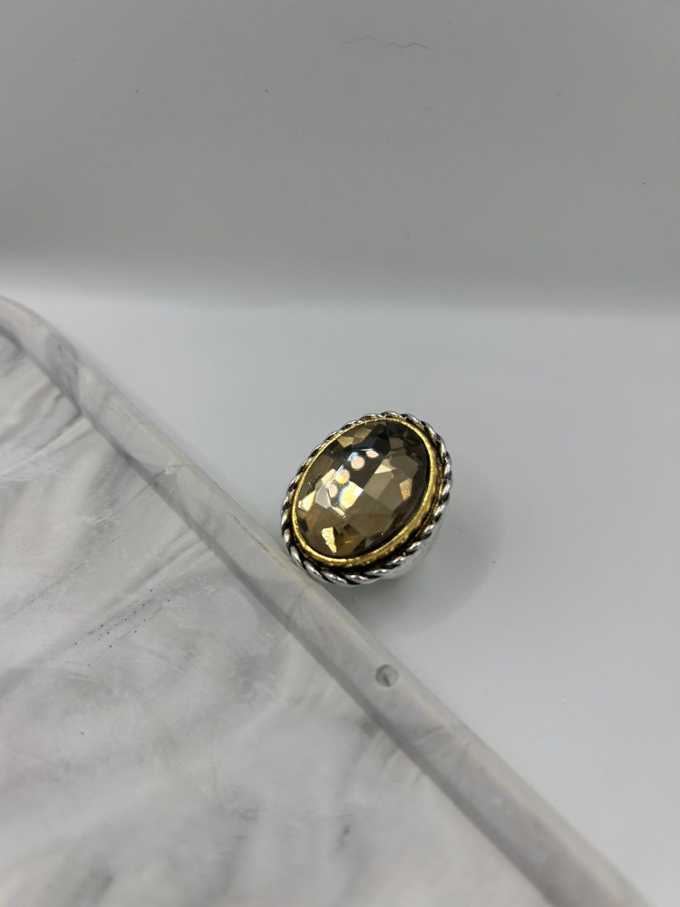 Oval Taşlı Vintage Yüzük