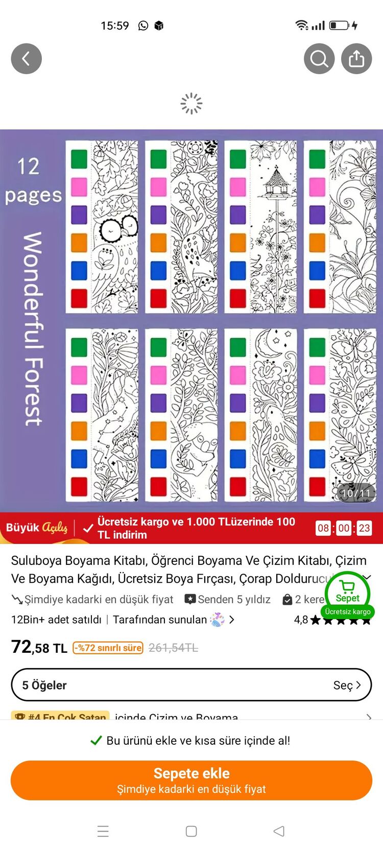 Suluboya Boyayanabilir Kitap ayraçları 