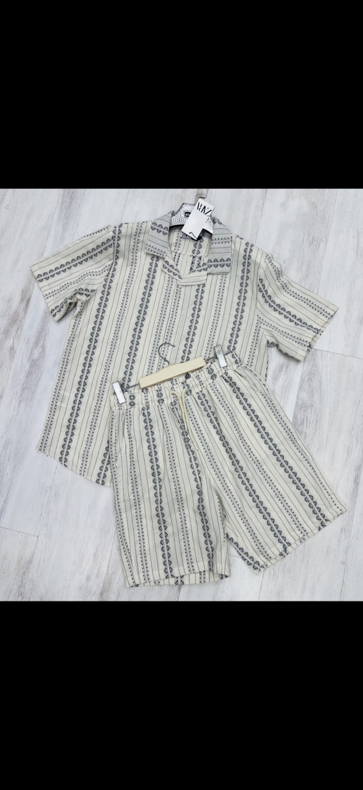 Zara keten şortlu gömlekli ikili takım