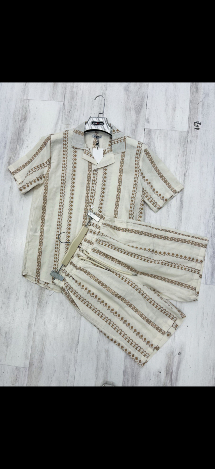 Zara keten şortlu gömlekli ikili takım