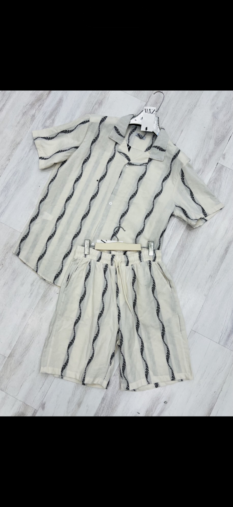 Zara keten şortlu gömlekli ikili takım