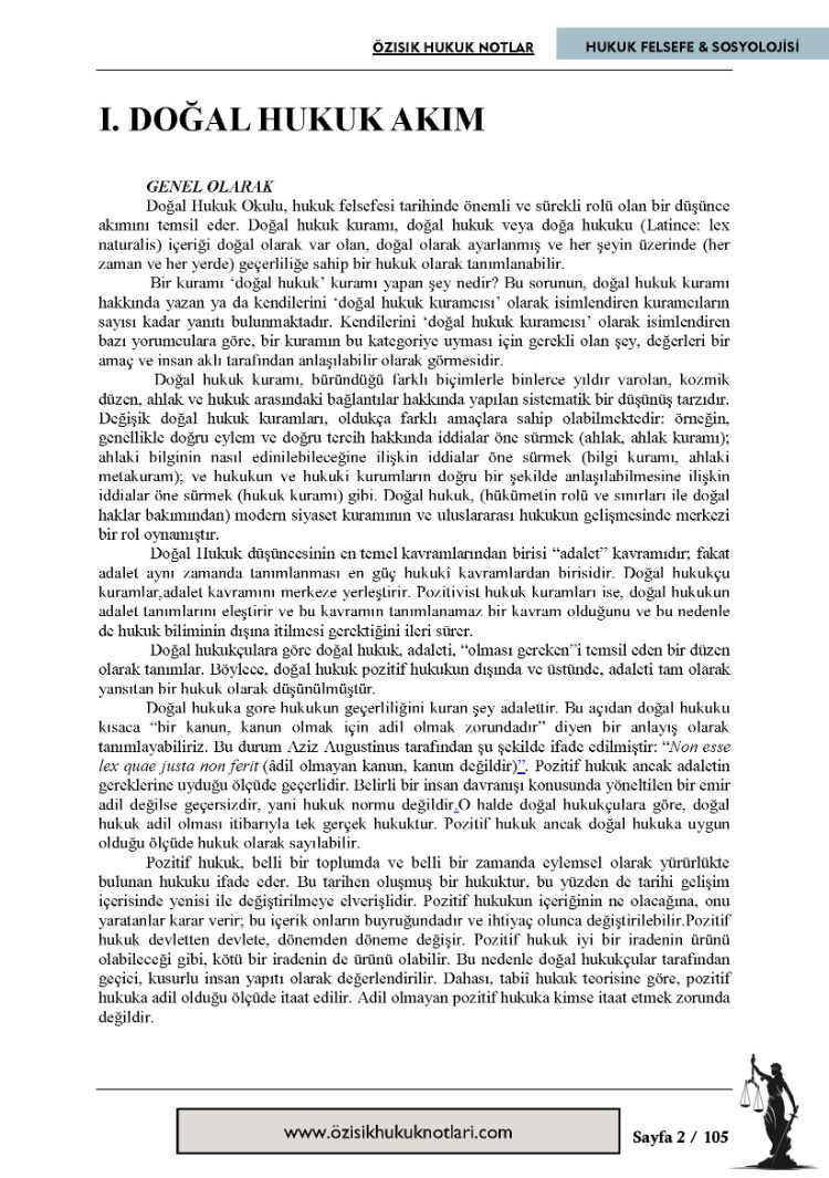 HUKUK FELSEFESİ & SOSYOLOJİSİ-(TEK DÖNEM)
