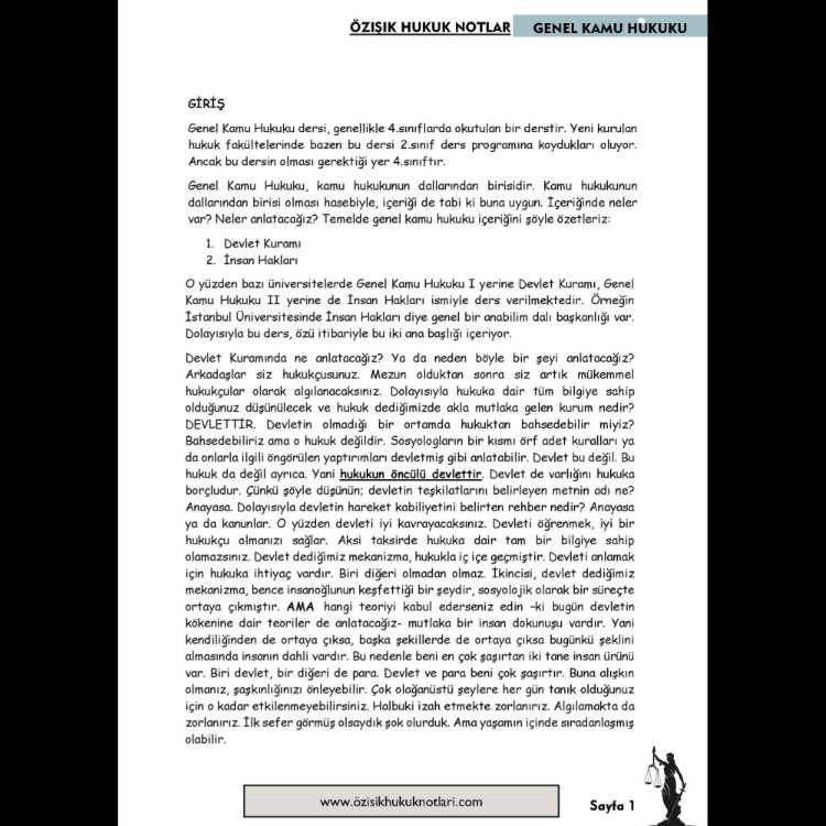 GENEL KAMU HUKUKU / VİZE / (GÜZ DÖNEMİ )