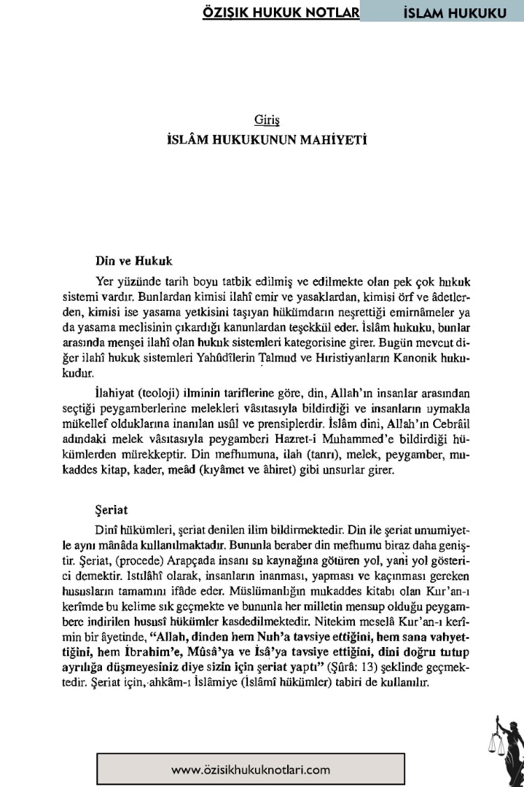 İSLAM HUKUKU /VİZE-FİNAL / TEK DÖNEMİ