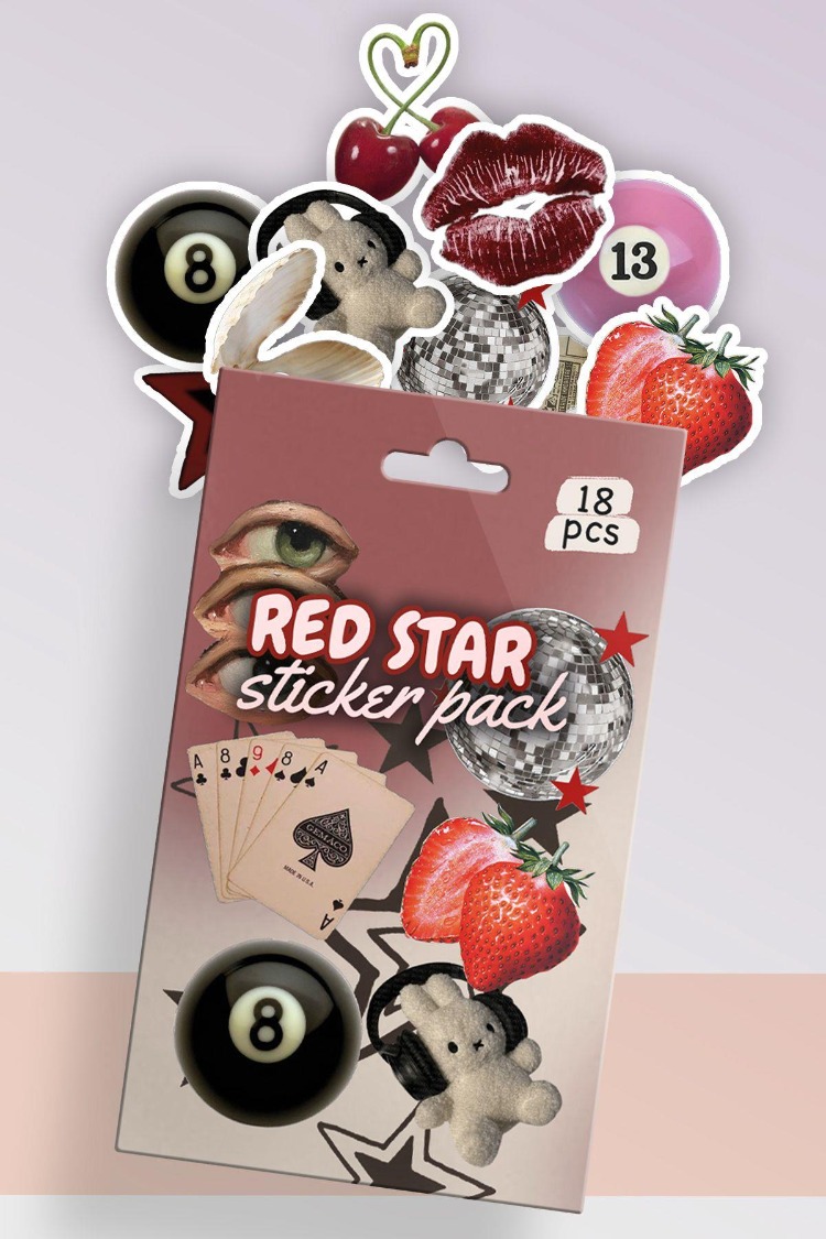 RED STAR - 18Lİ STİCKER