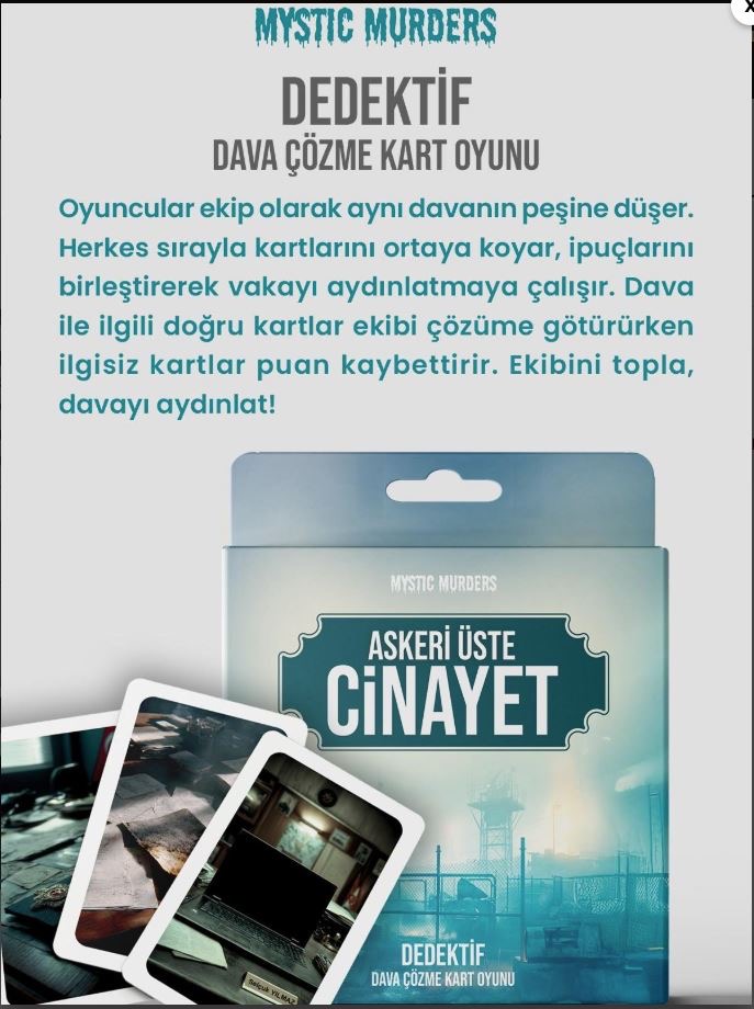 ASKERİ ÜSTE CİNAYET KART OYUNU