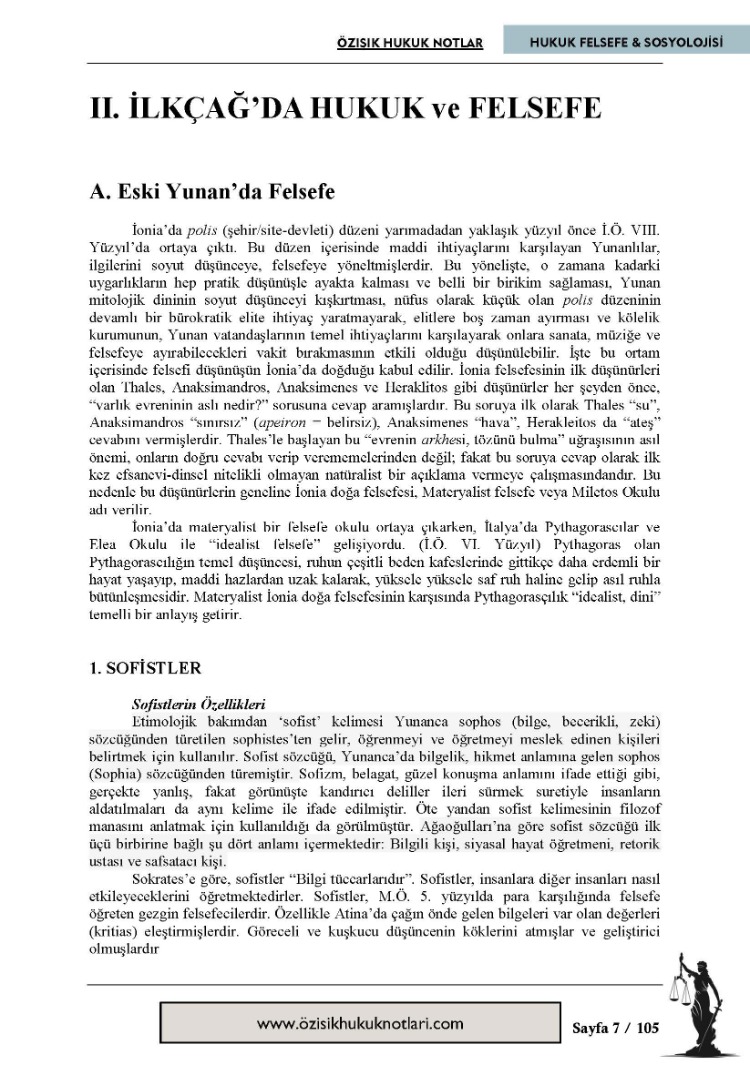 HUKUK FELSEFESİ & SOSYOLOJİSİ-(TEK DÖNEM)