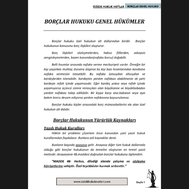 BORÇLAR (GENEL) HUKUKU-GÜZ.DÖNEMİ.VİZE.(A).CLASS