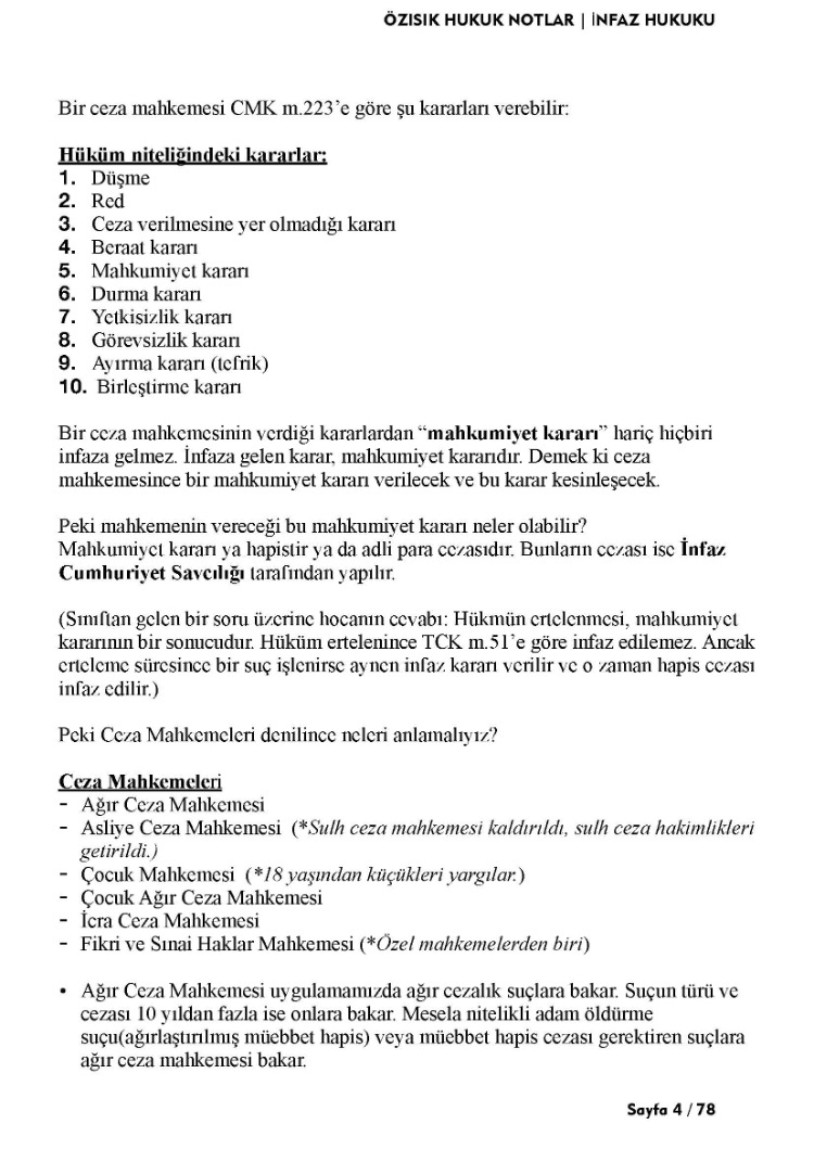 İNFAZ HUKUKU / TEK  / TEK DÖNEM
