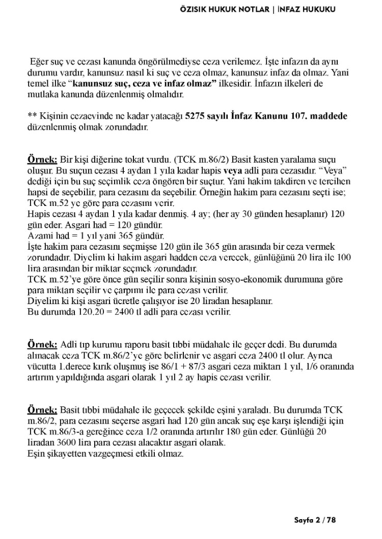İNFAZ HUKUKU / TEK  / TEK DÖNEM