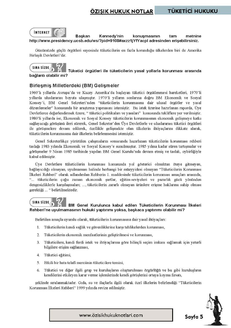 TÜKETİCİ HUKUKU / VİZE / TEK DÖNEM
