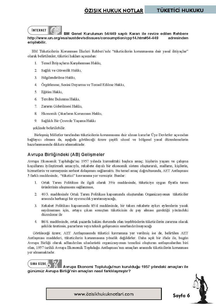 TÜKETİCİ HUKUKU / VİZE / TEK DÖNEM