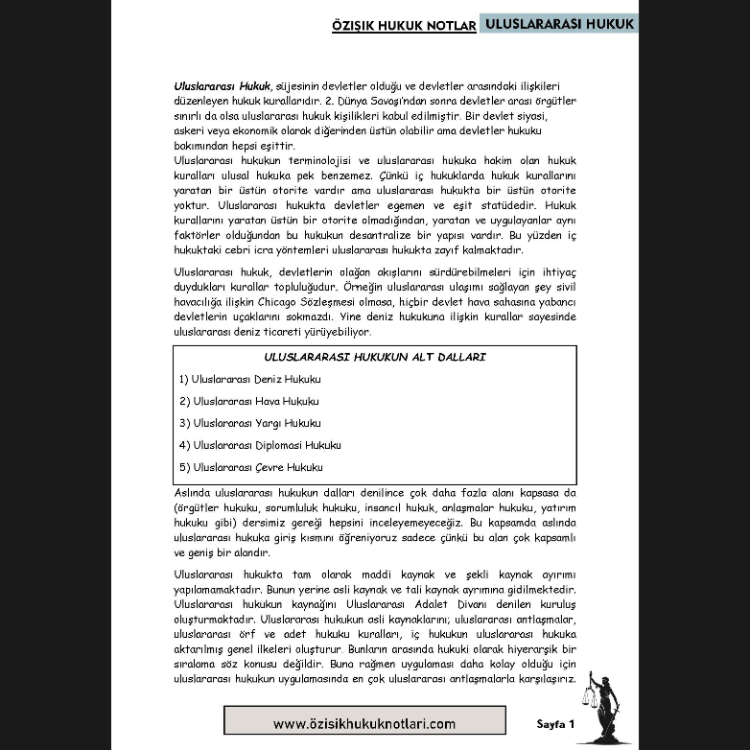 ULUSLARARASI HUKUKU -GÜZ DÖNEMİ.(VİZE)