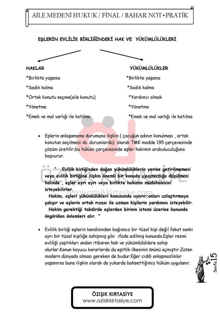 MEDENİ (AİLE) HUKUKU / FİNAL / BAHAR DÖNEMİ.(B).CLASS