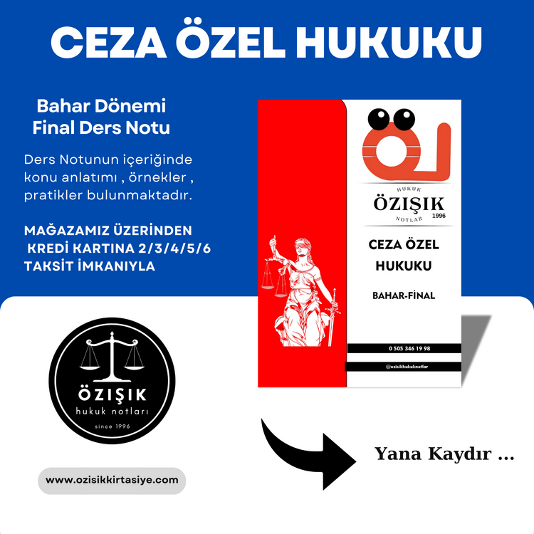 CEZA (ÖZEL) HUKUKU / FİNAL / BAHAR DÖNEMİ