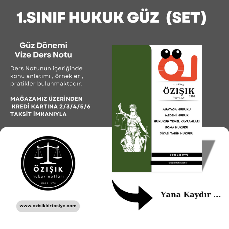 1.SINIF / HUKUK / GÜZ /TÜM-DERS (PAKET)