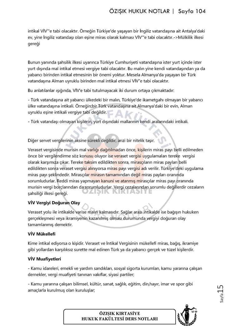 VERGİ HUKUKU / FİNAL / BAHAR DÖNEMİ.(B).CLASS