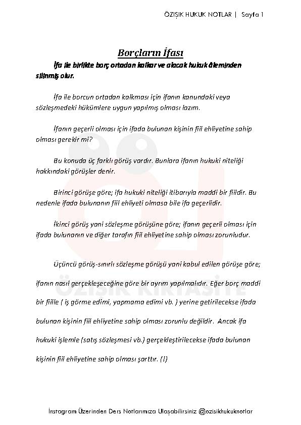  BORÇLAR (GENEL) HUKUKU / FİNAL / BAHAR DÖNEMİ.(A).CLASS