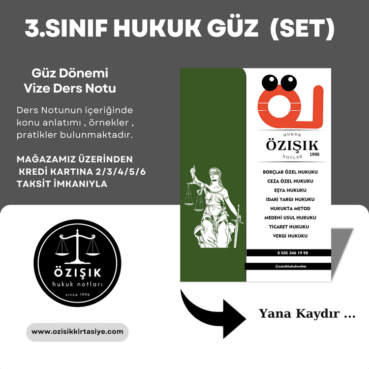 3.SINIF / HUKUK / GÜZ /TÜM-DERS (PAKET) 