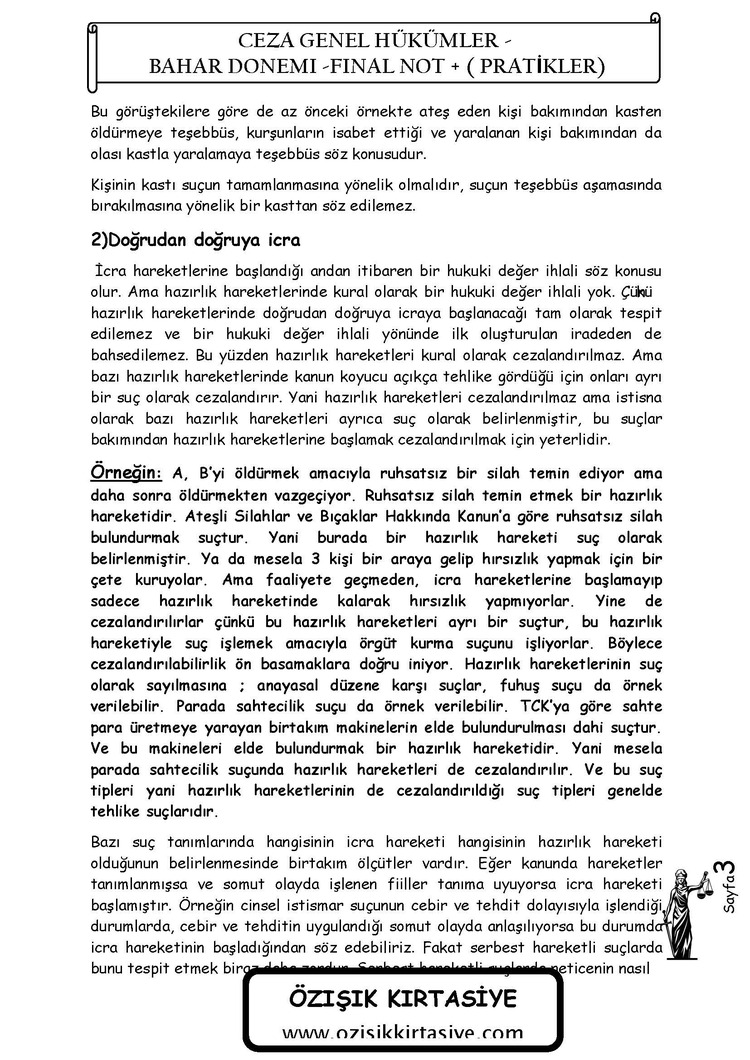 CEZA ( GENEL ) HUKUKU / FİNAL / BAHAR DÖNEMİ.(A).CLASS