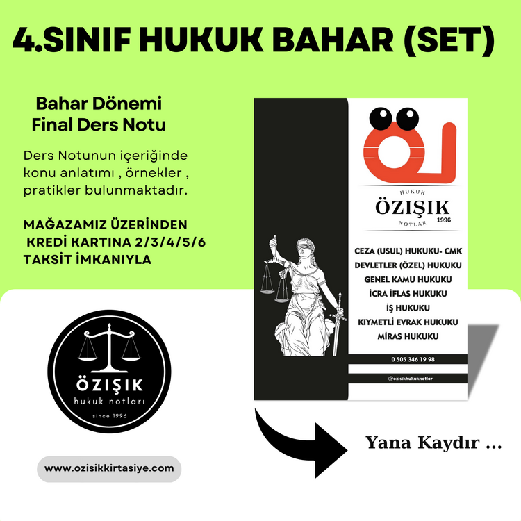 4.SINIF / HUKUK / BAHAR /TÜM-DERS (PAKET)