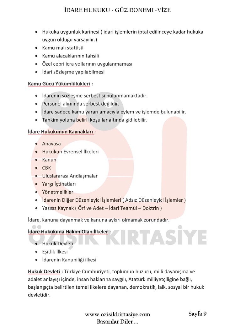 İDARE HUKUKU-GÜZ DÖNEM.VİZE.(A).CLASS