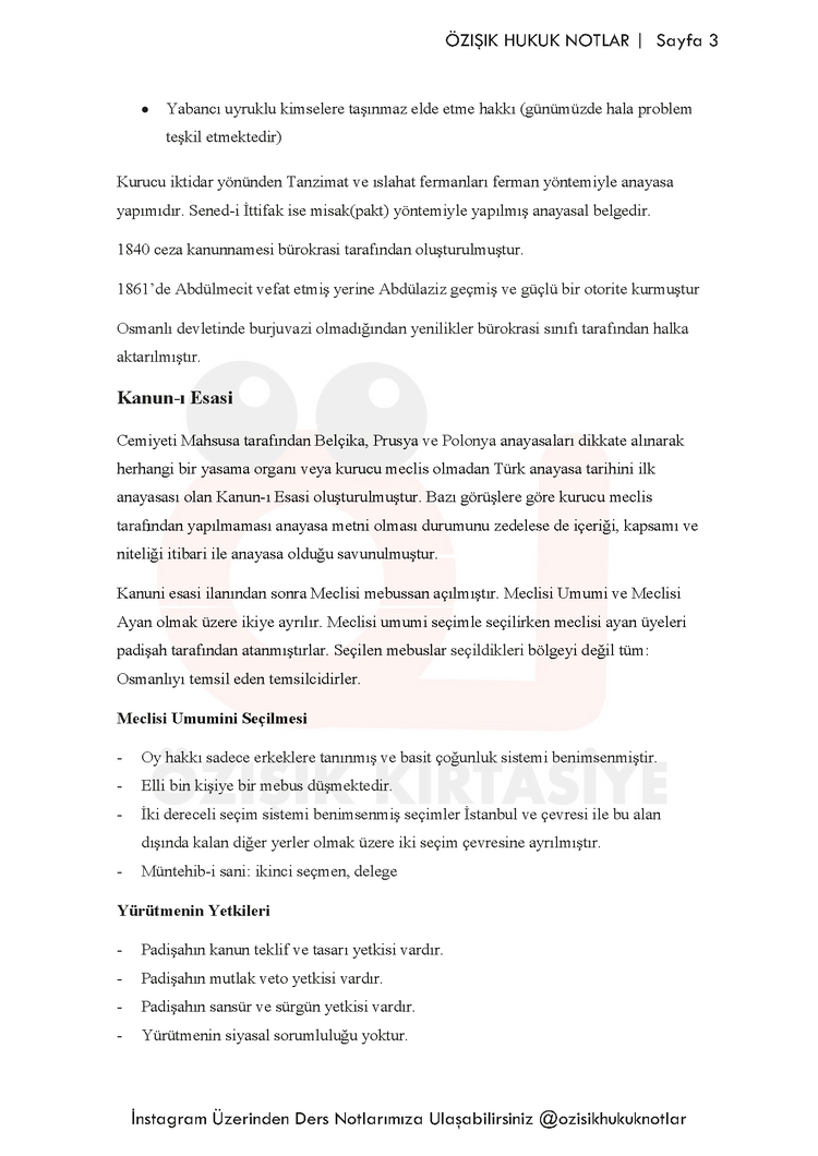( TÜRK ) ANAYASA HUKUKU / FİNAL / BAHAR DÖNEMİ.(A).CLASS